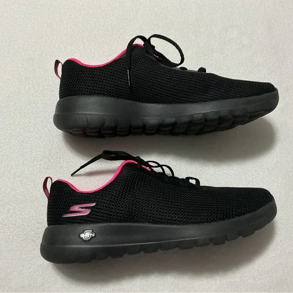 Skechers Black and Pink Women's Sneakers - Picture 2 of 10